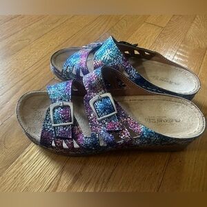 Spring Step Shoes Flexus Delphis Women's Slide Sandals NAVY MULTI